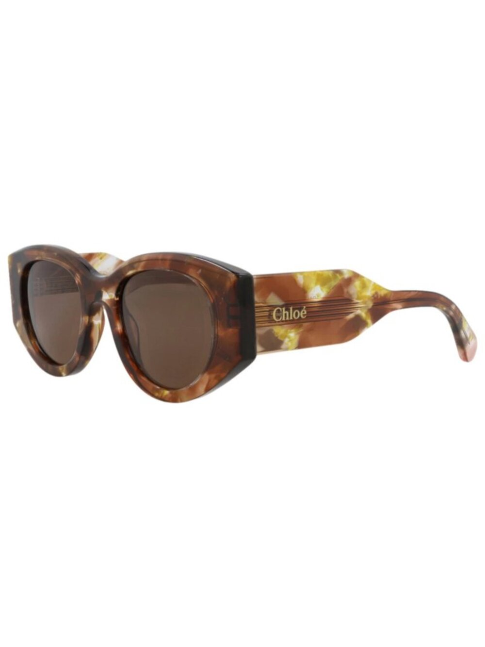 New Chloé Women's Sunglasses Round Oval Recycled Acetate Frame Havana Havana